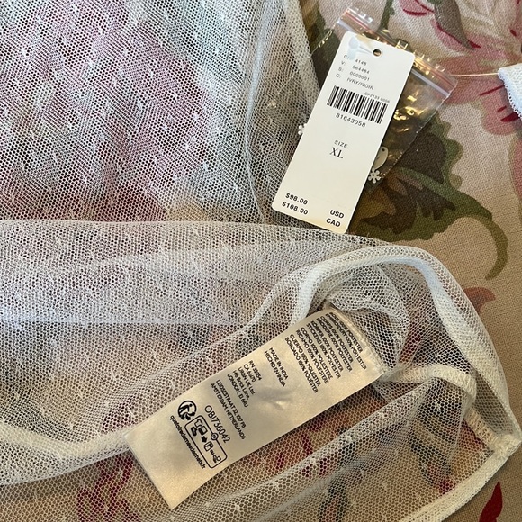 ANTHROPOLOGIE Maeve Size XL Sheer Embellished Top Whitr/Ecru Ethereal $98 NEW - Picture 16 of 16